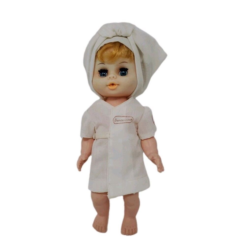 Vtg Doll A&P Supervisor Plastic Movable Arms Legs  Sleepy Eyes  13”tall